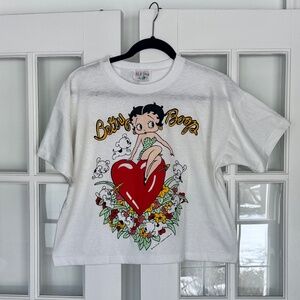 Vintage 1980s Betty Boop Crop Graph T-Shirt Large